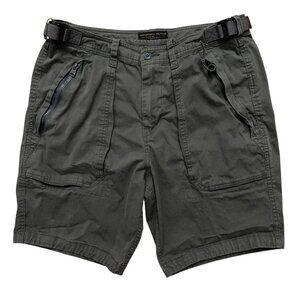 Abercrombie & Fitch Cargo Shorts Mens 33 Military Utility Belted Army Green